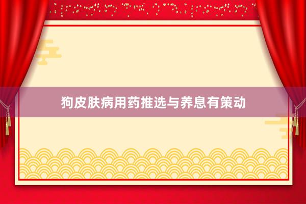狗皮肤病用药推选与养息有策动